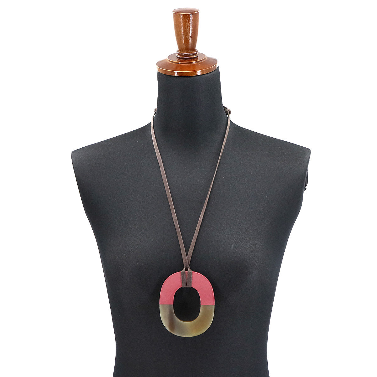 Isum GM Necklace Buffalo Horn Brwon Pink Accessory