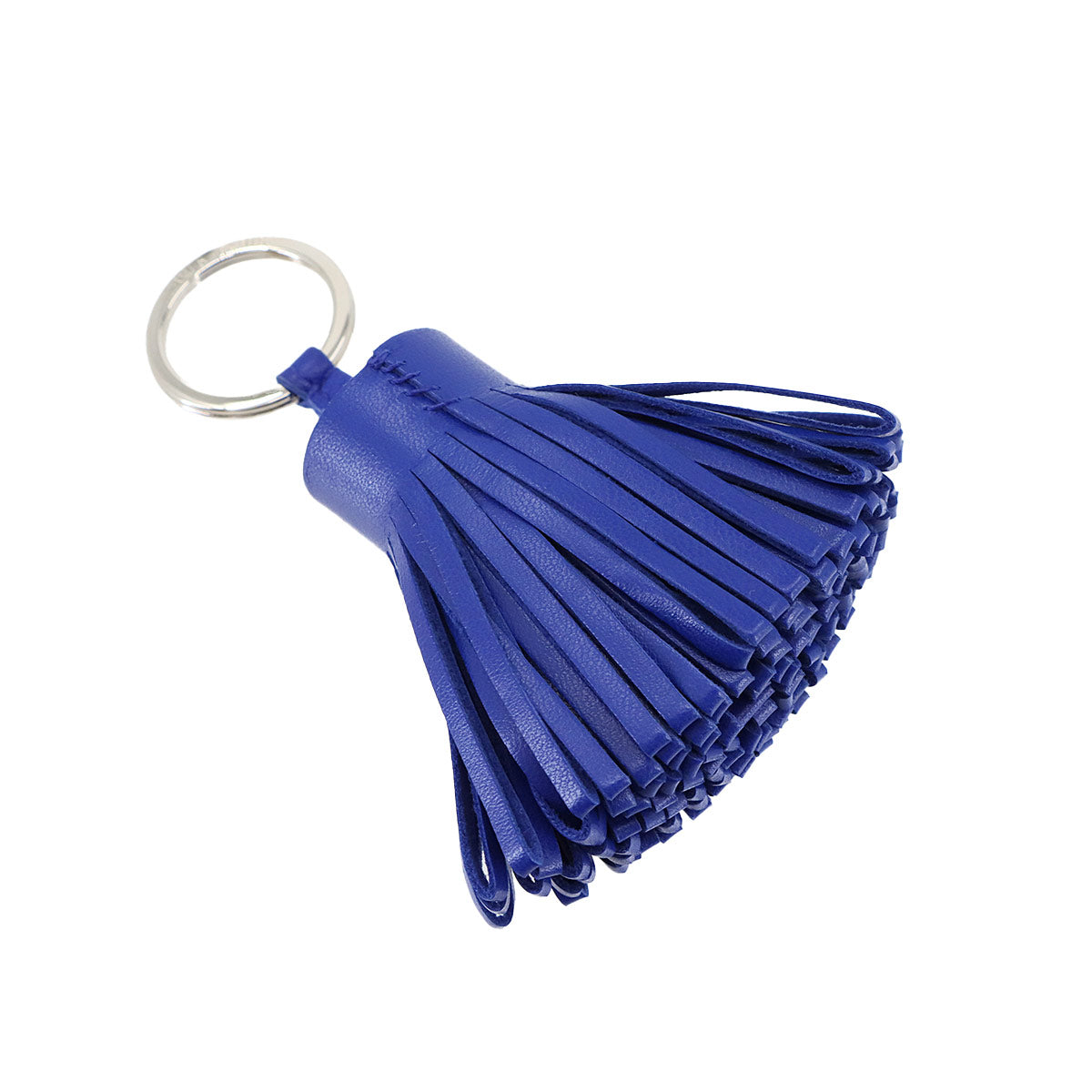 Carmen Bag Charm Key Ring Agneau Milo Blue Electrique