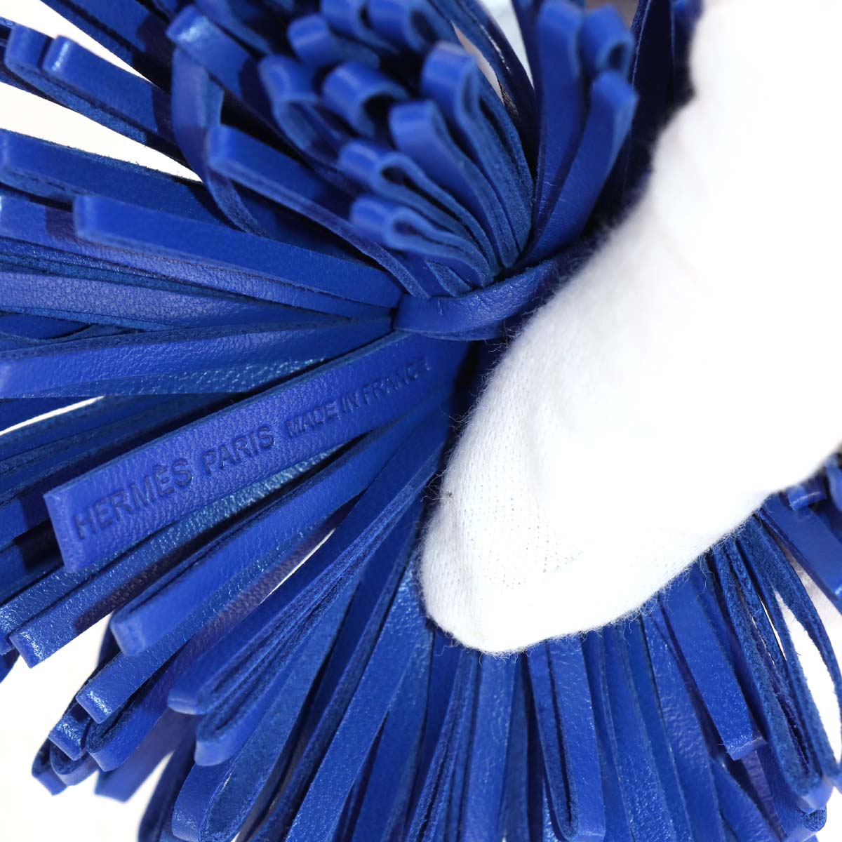 Carmen Bag Charm Key Ring Agneau Milo Blue Electrique