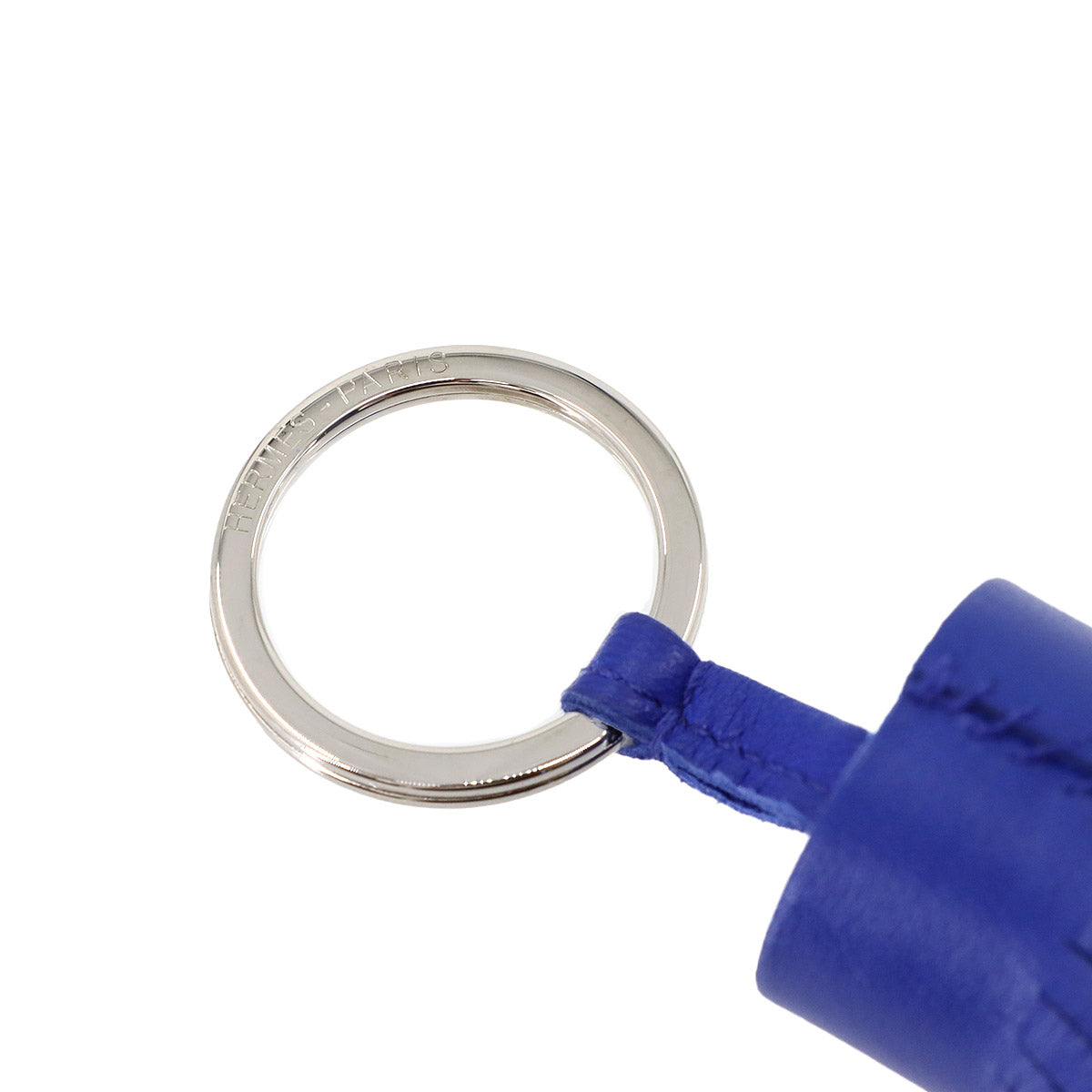 Carmen Bag Charm Key Ring Agneau Milo Blue Electrique