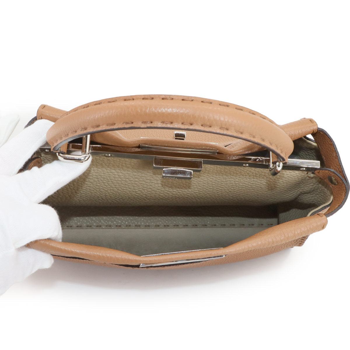 Selleria Peekaboo Regular 2way Hand Bag Leather Brown 8BN290