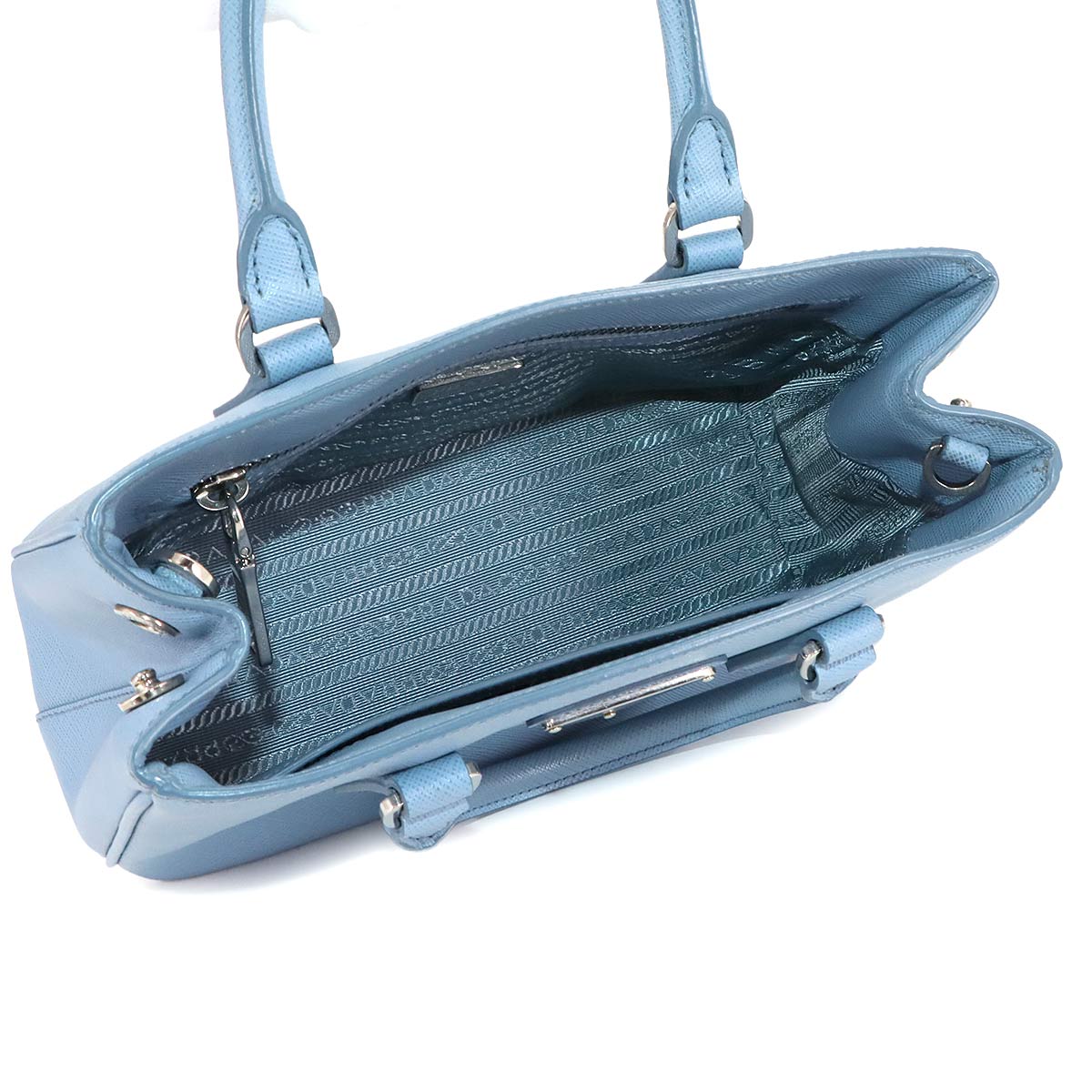Galleria Mini Hand Shoulder Bag Saffiano Leather Blue 1BA296