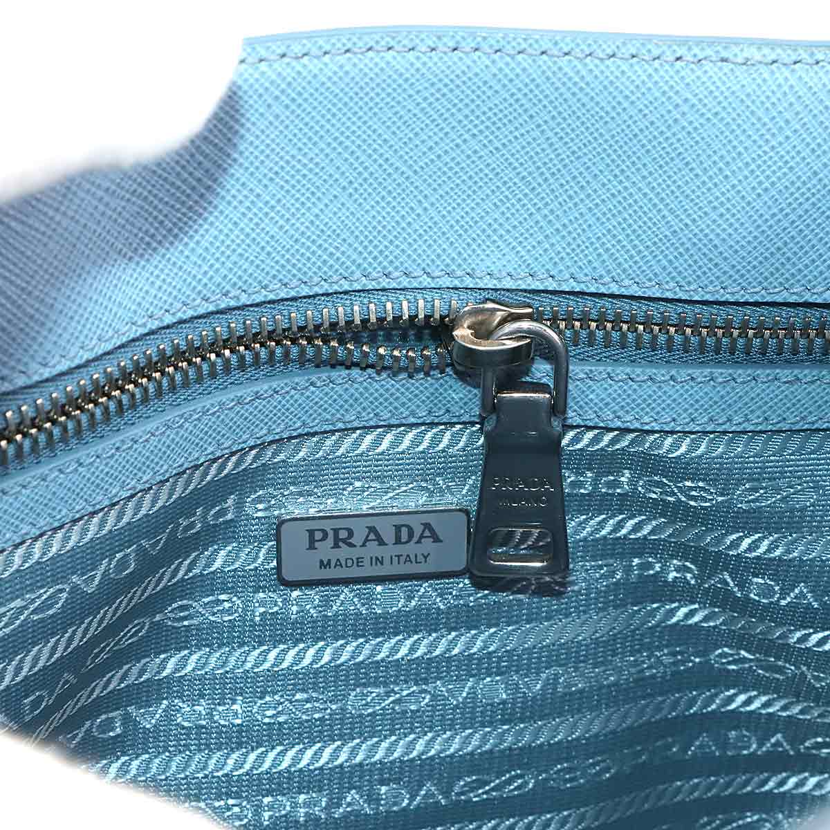 Galleria Mini Hand Shoulder Bag Saffiano Leather Blue 1BA296