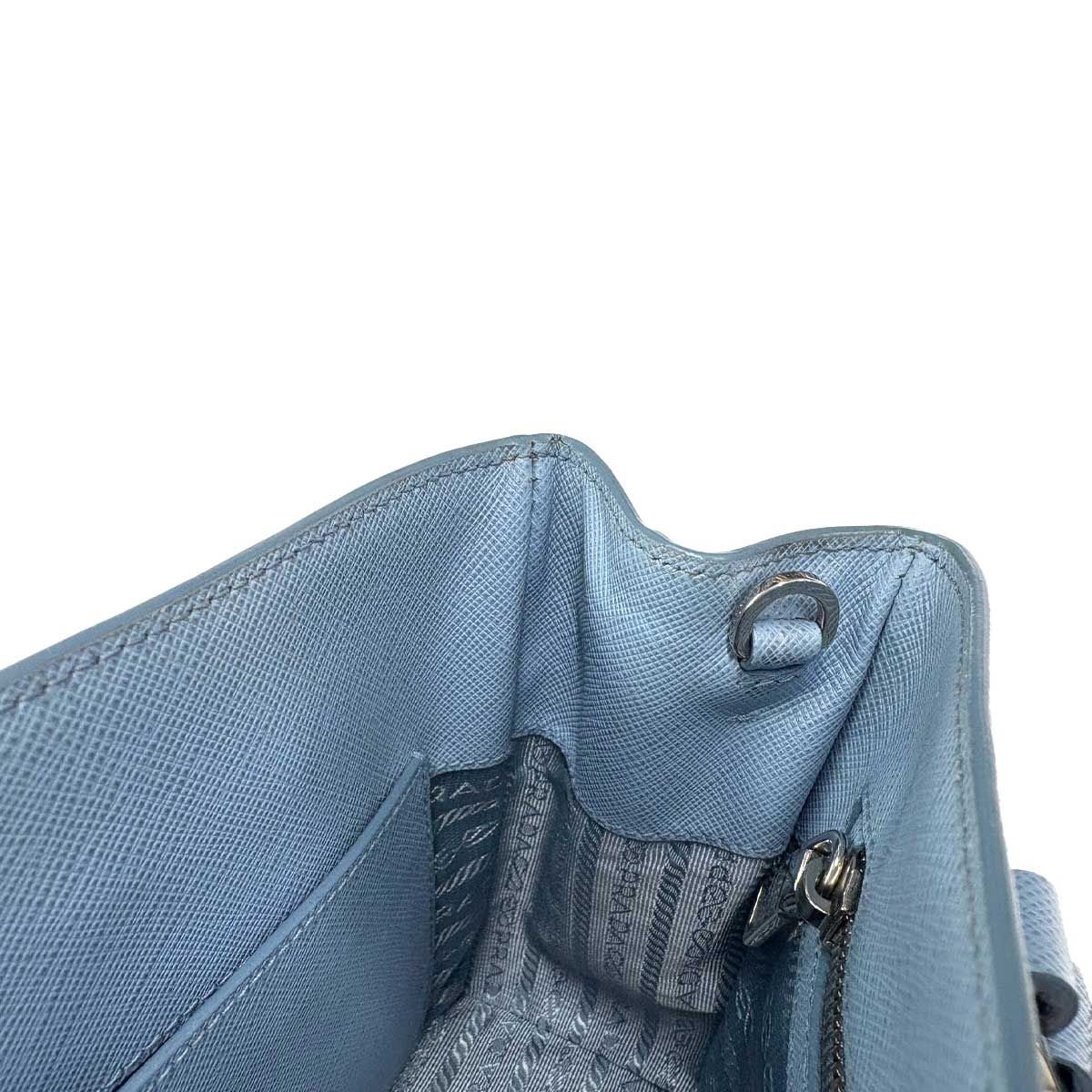 Galleria Mini Hand Shoulder Bag Saffiano Leather Blue 1BA296