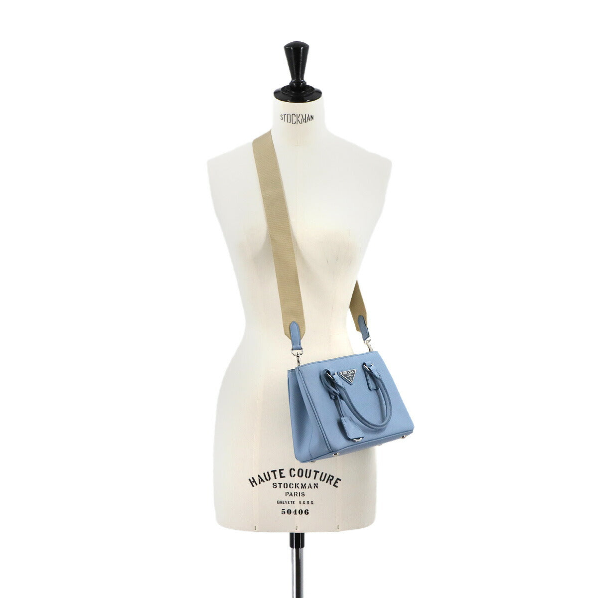 Galleria Mini Hand Shoulder Bag Saffiano Leather Blue 1BA296