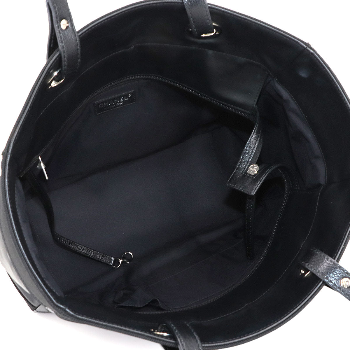 Paris Biarritz MM Tote Bag PVC Nylon Leather Black A34209