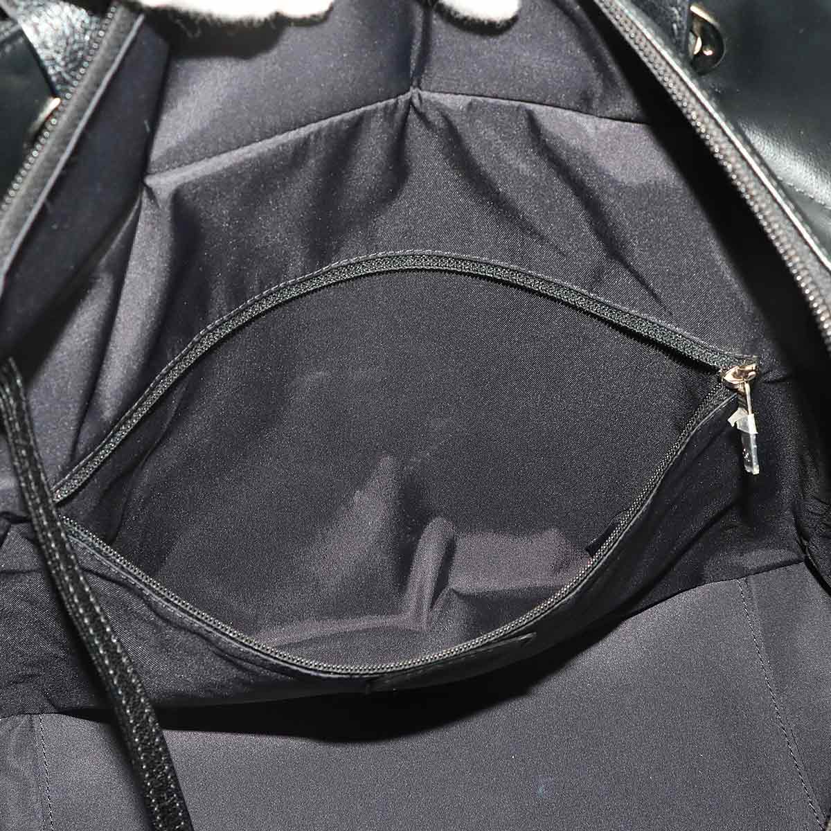 Paris Biarritz MM Tote Bag PVC Nylon Leather Black A34209