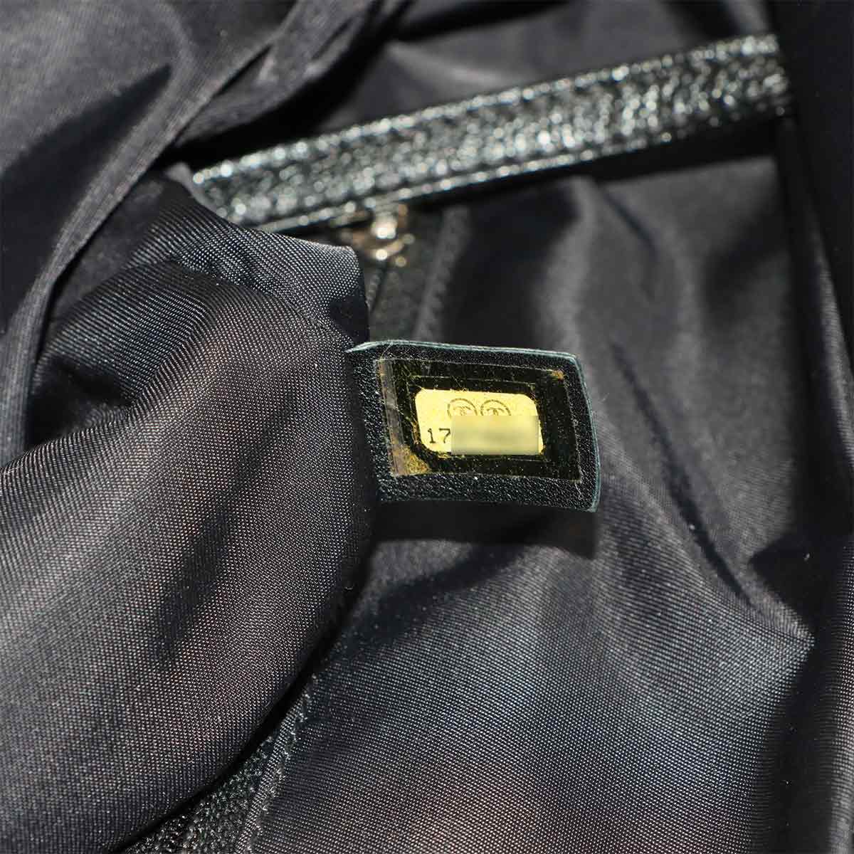 Paris Biarritz MM Tote Bag PVC Nylon Leather Black A34209