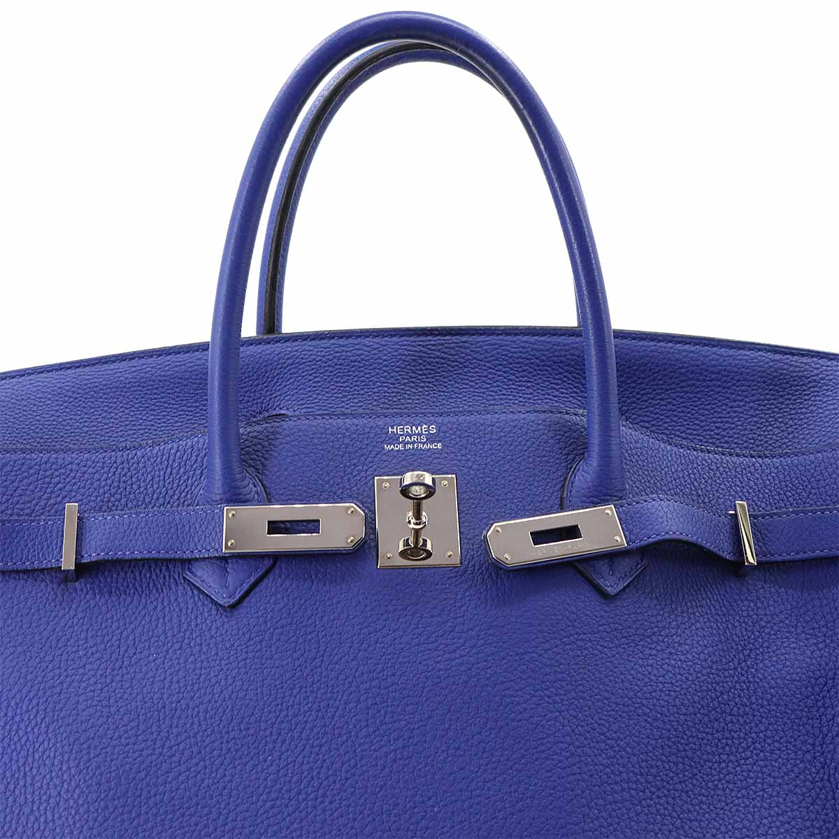 Birkin 40 Veau Togo Blue Electrique Hand Bag Purse