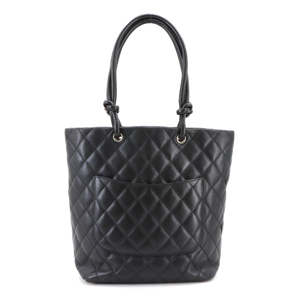 Cambon Line Medium Tote Bag Leather Black A25167 Purse