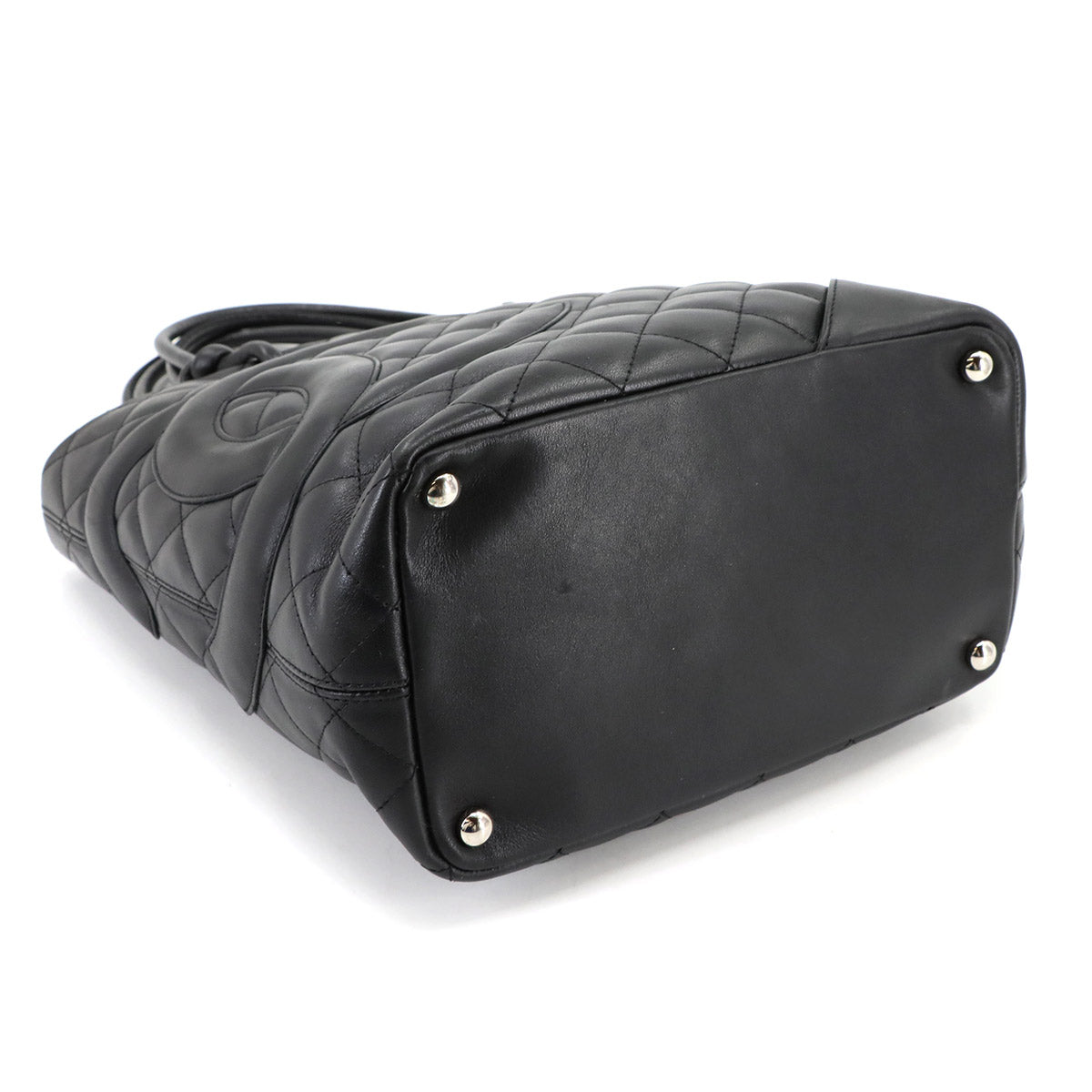 Cambon Line Medium Tote Bag Leather Black A25167 Purse