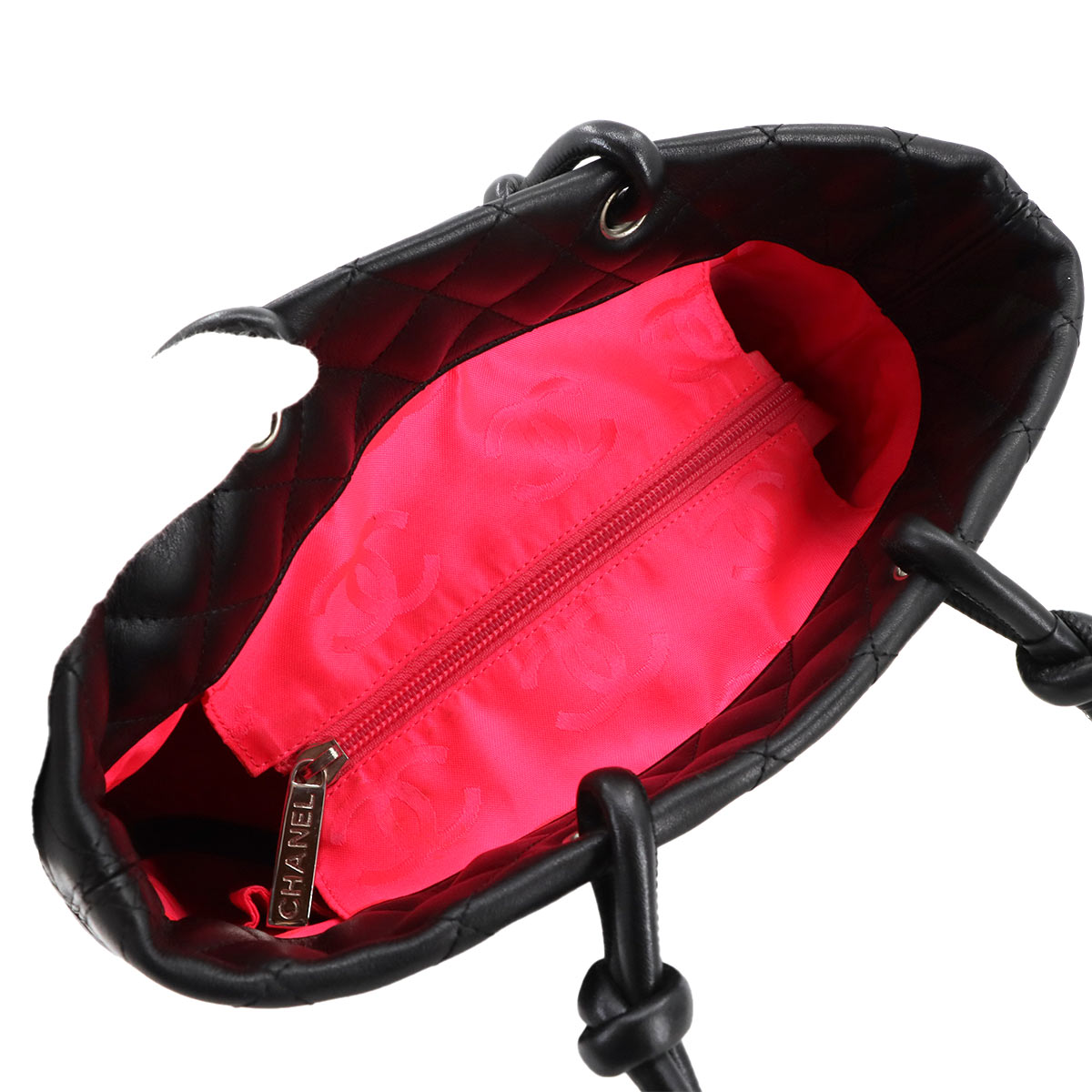 Cambon Line Medium Tote Bag Leather Black A25167 Purse