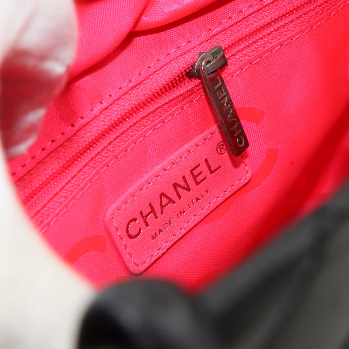 Cambon Line Medium Tote Bag Leather Black A25167 Purse