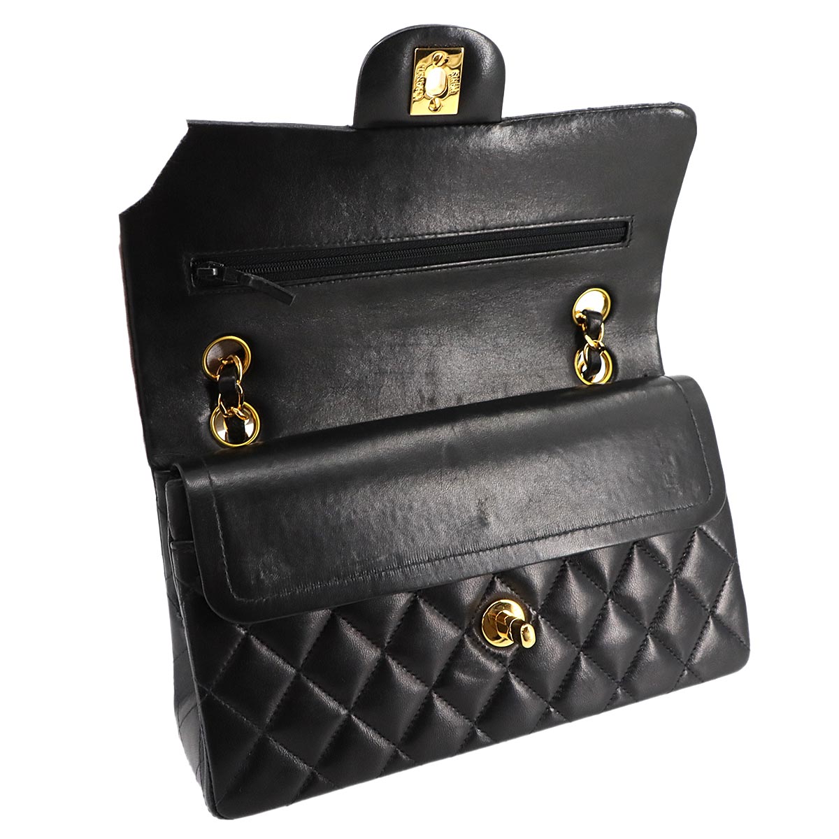 Matelasse 23 Chain Shoulder Bag Leather Black A01113 Vintage