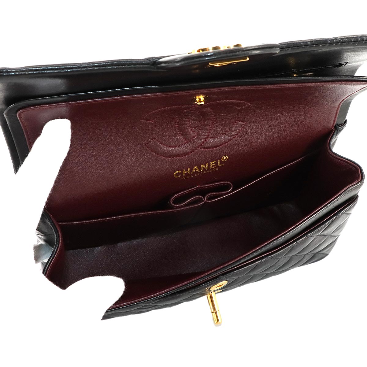 Matelasse 23 Chain Shoulder Bag Leather Black A01113 Vintage