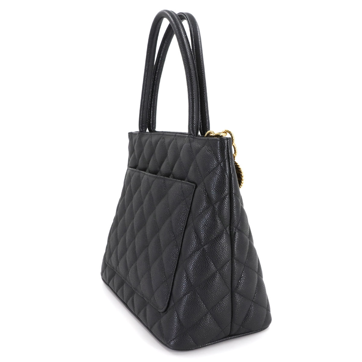 Medallion Tote Bag Leather Black A01804 Coco Logos