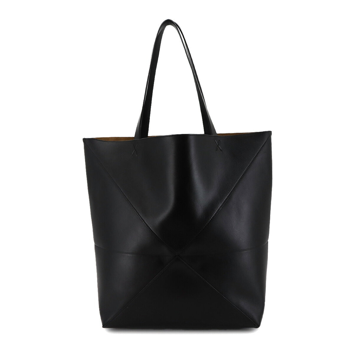 XL Puzzle Fold tote Bag Leather Black B933Q18X01 Purse