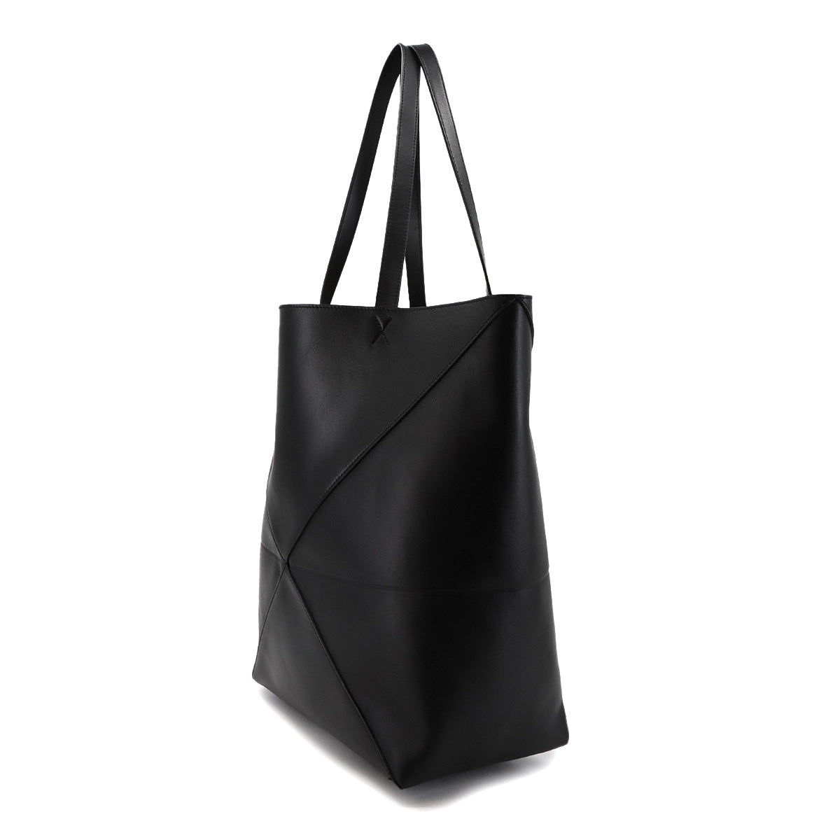 XL Puzzle Fold tote Bag Leather Black B933Q18X01 Purse