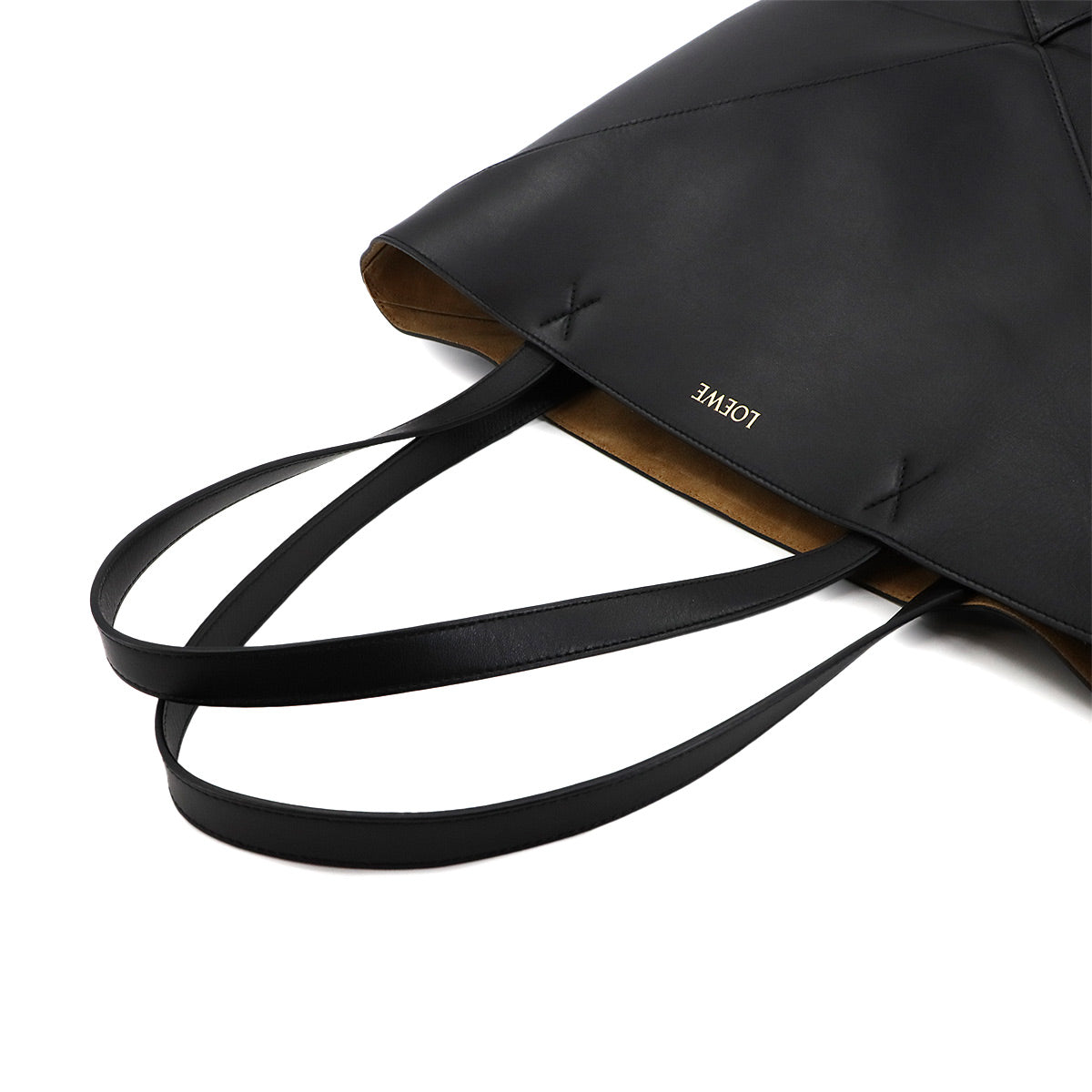 XL Puzzle Fold tote Bag Leather Black B933Q18X01 Purse