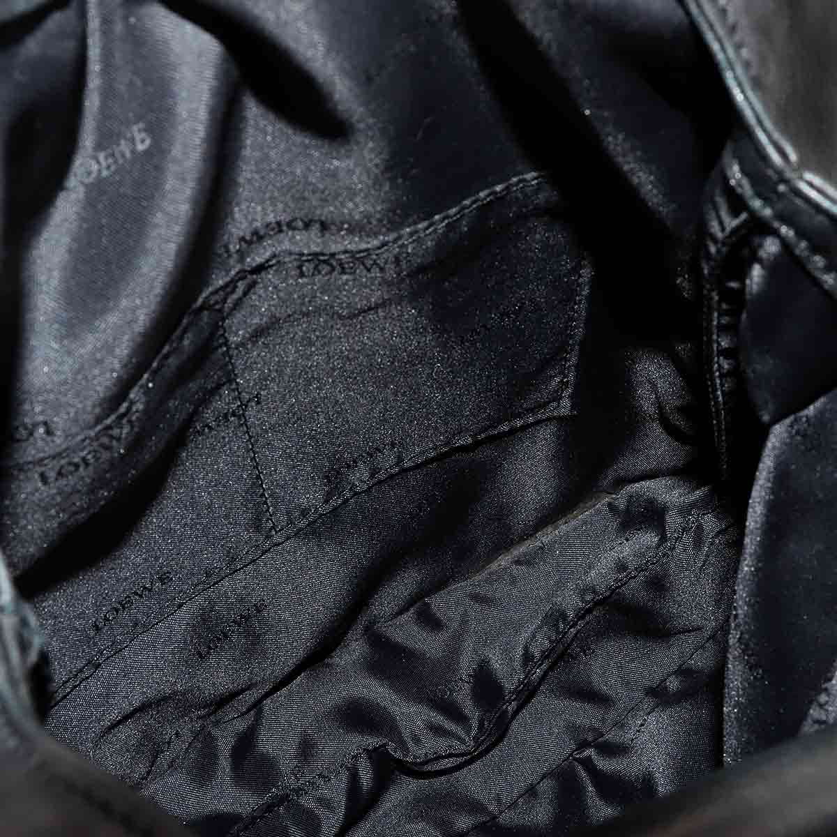 Anagram Hand Bag Leather Black Purse