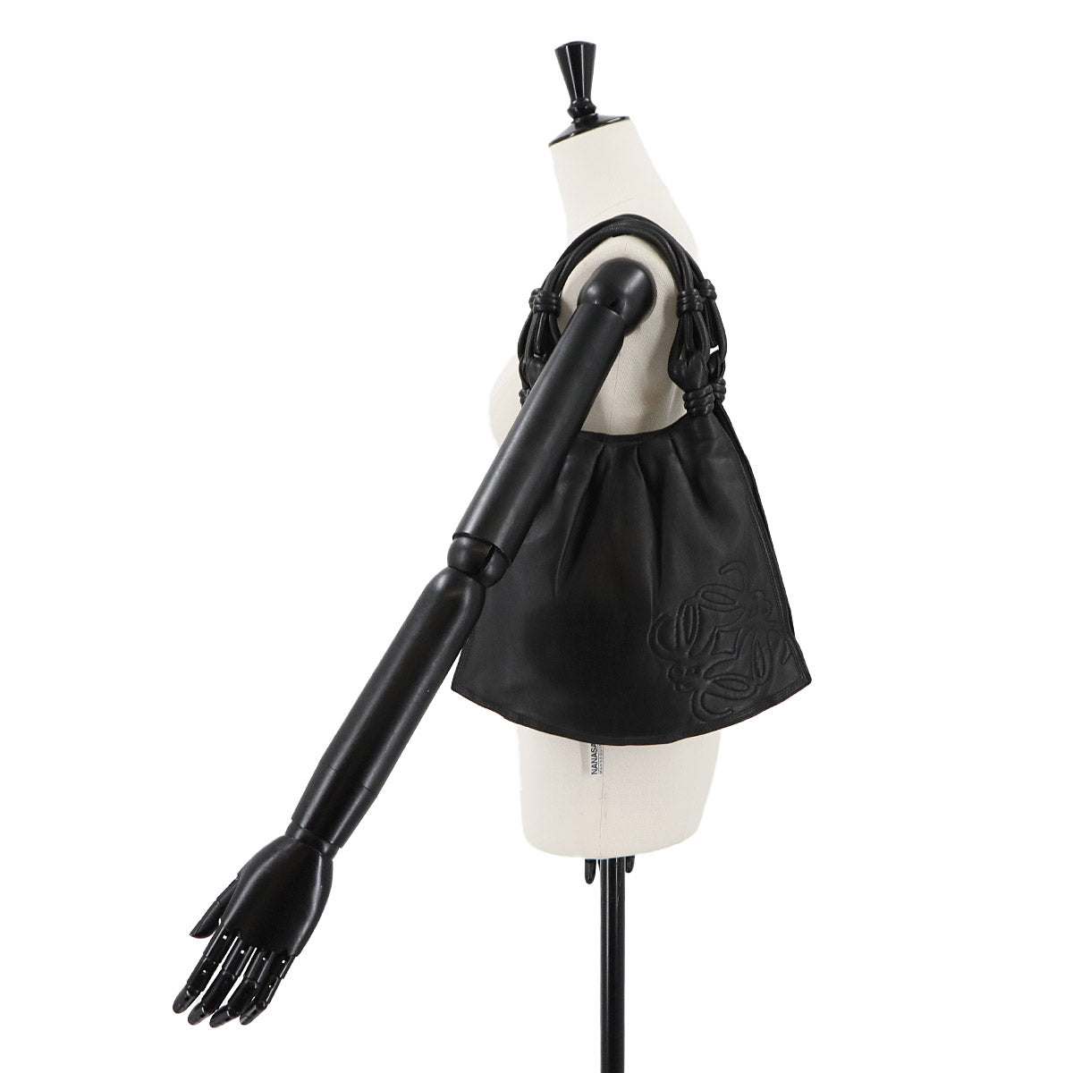 Anagram Hand Bag Leather Black Purse