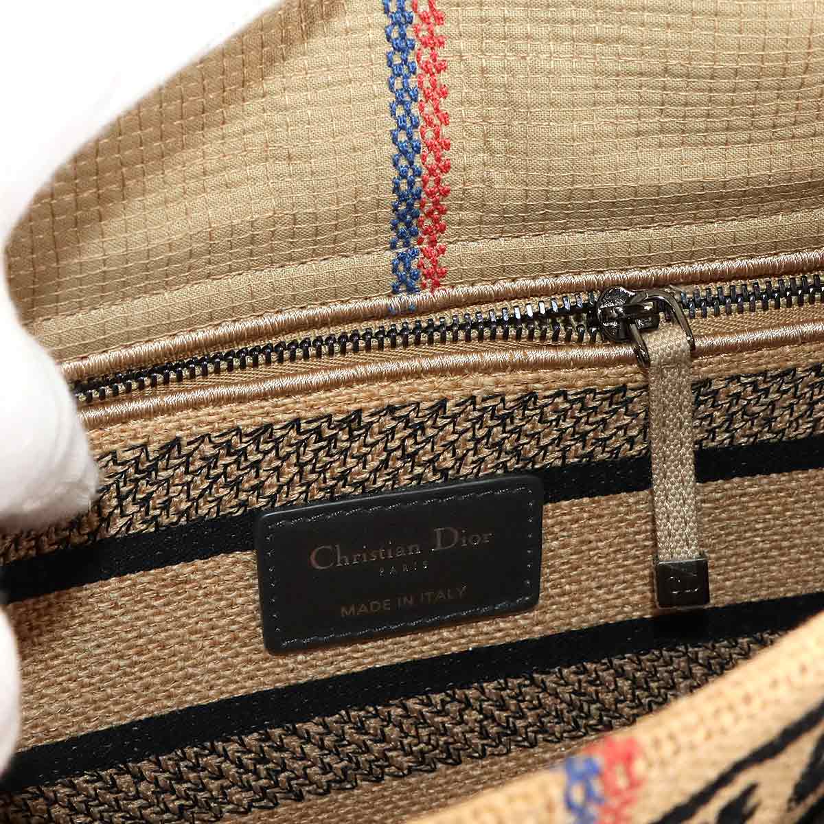 Lady D-Lite Medium Hand Shoulder Bag Jute Beige