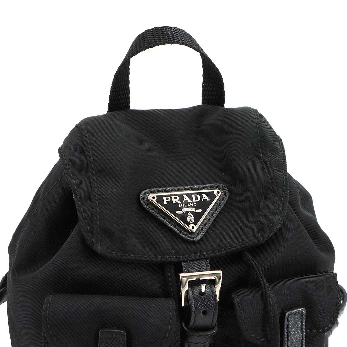 Mini Chain Shoulder Bag Nylon Leather Black BZ0029 Backpack