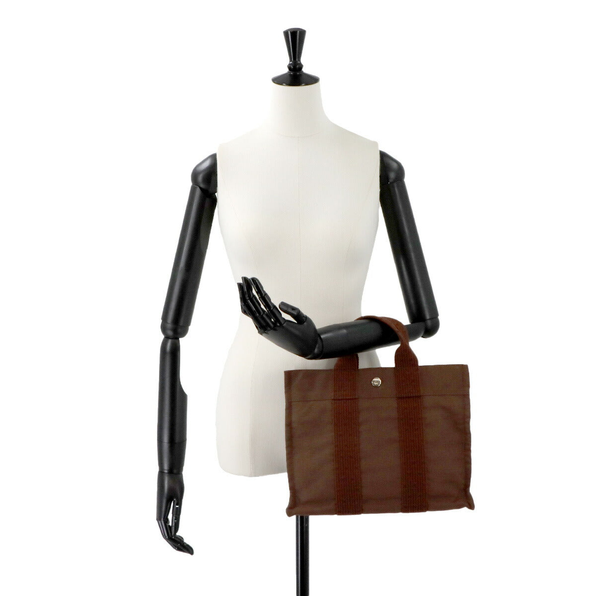 Herline Tote PM Bag Canvas Brown Unisex Purse