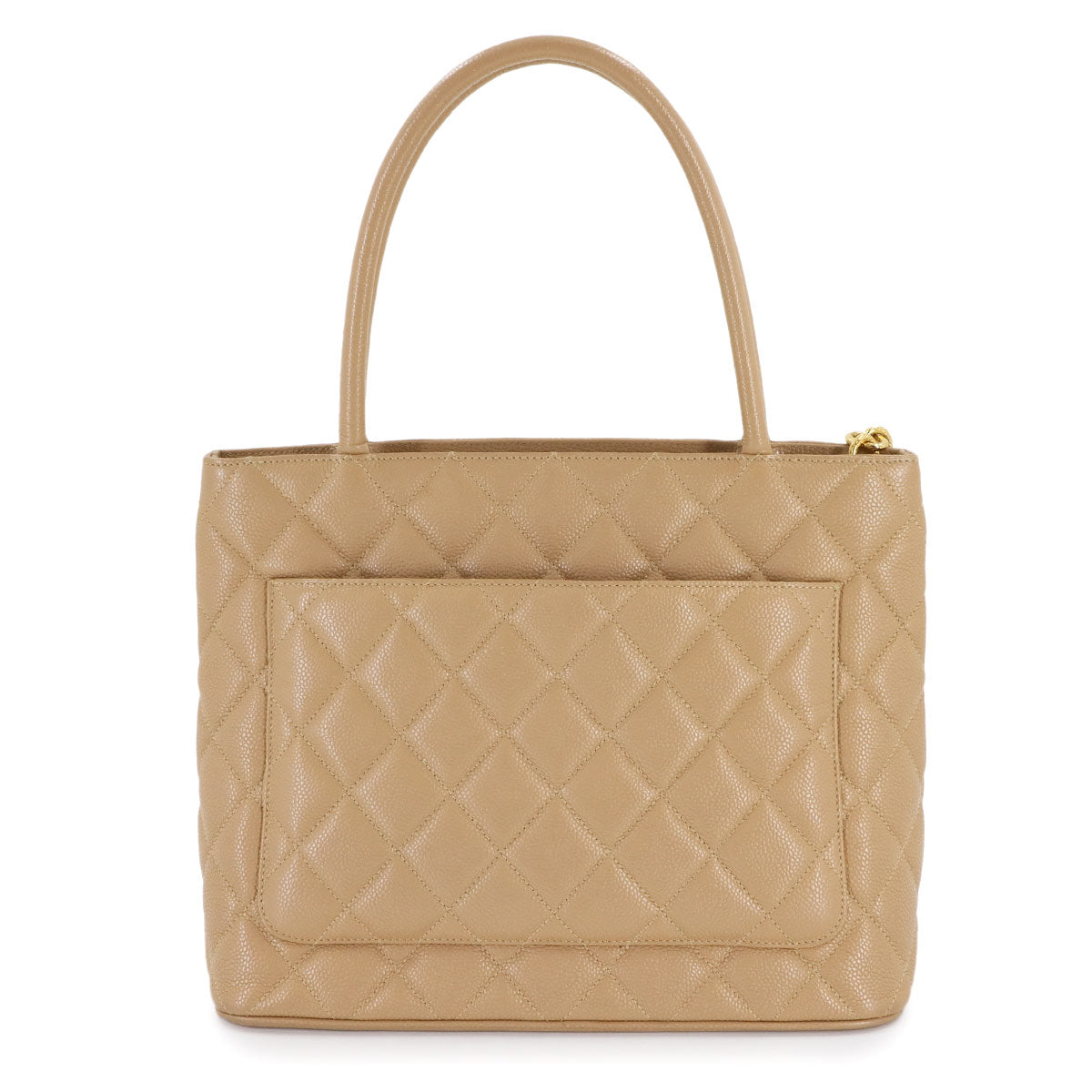 Medallion Tote Bag Leather Beige A01804 Coco Logos