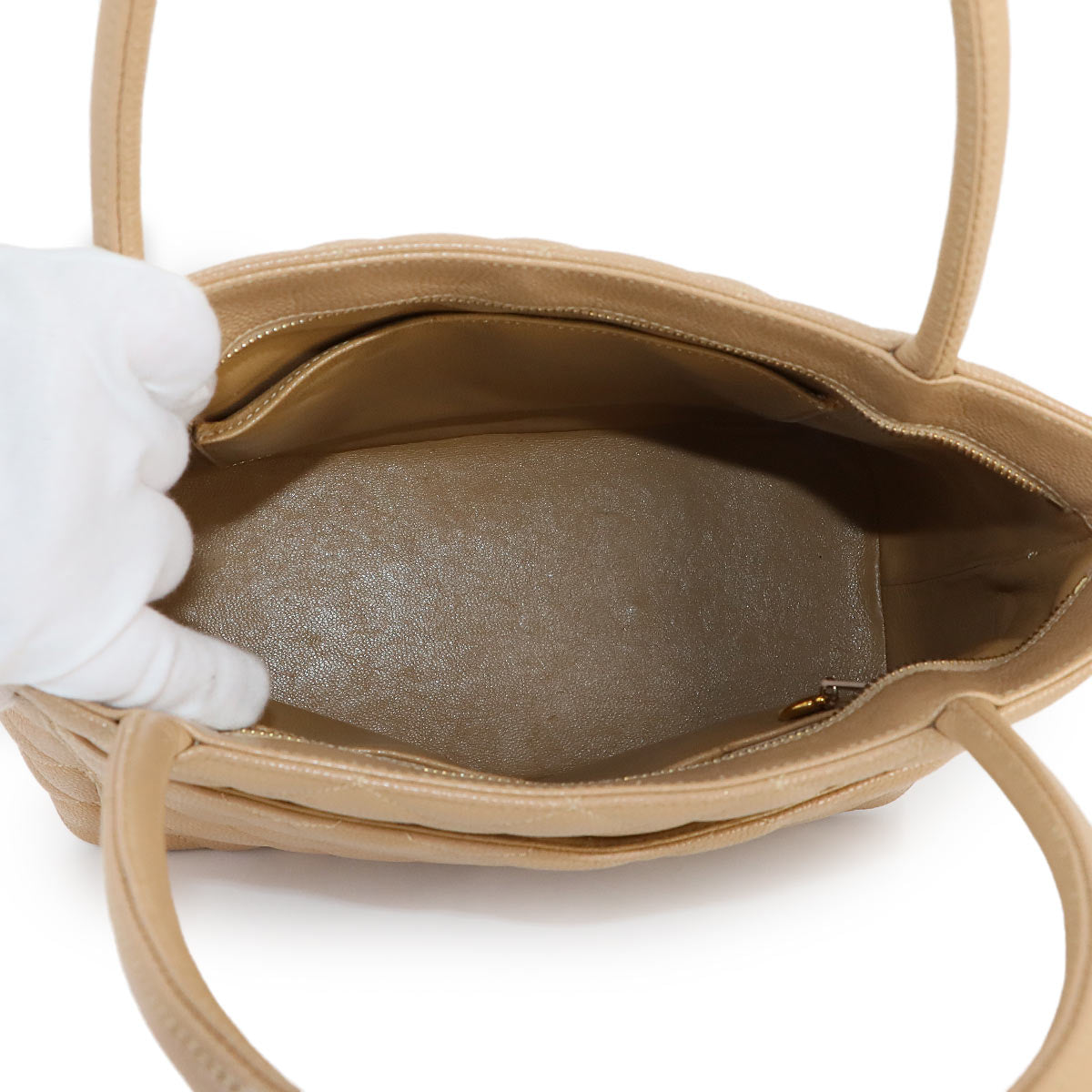 Medallion Tote Bag Leather Beige A01804 Coco Logos