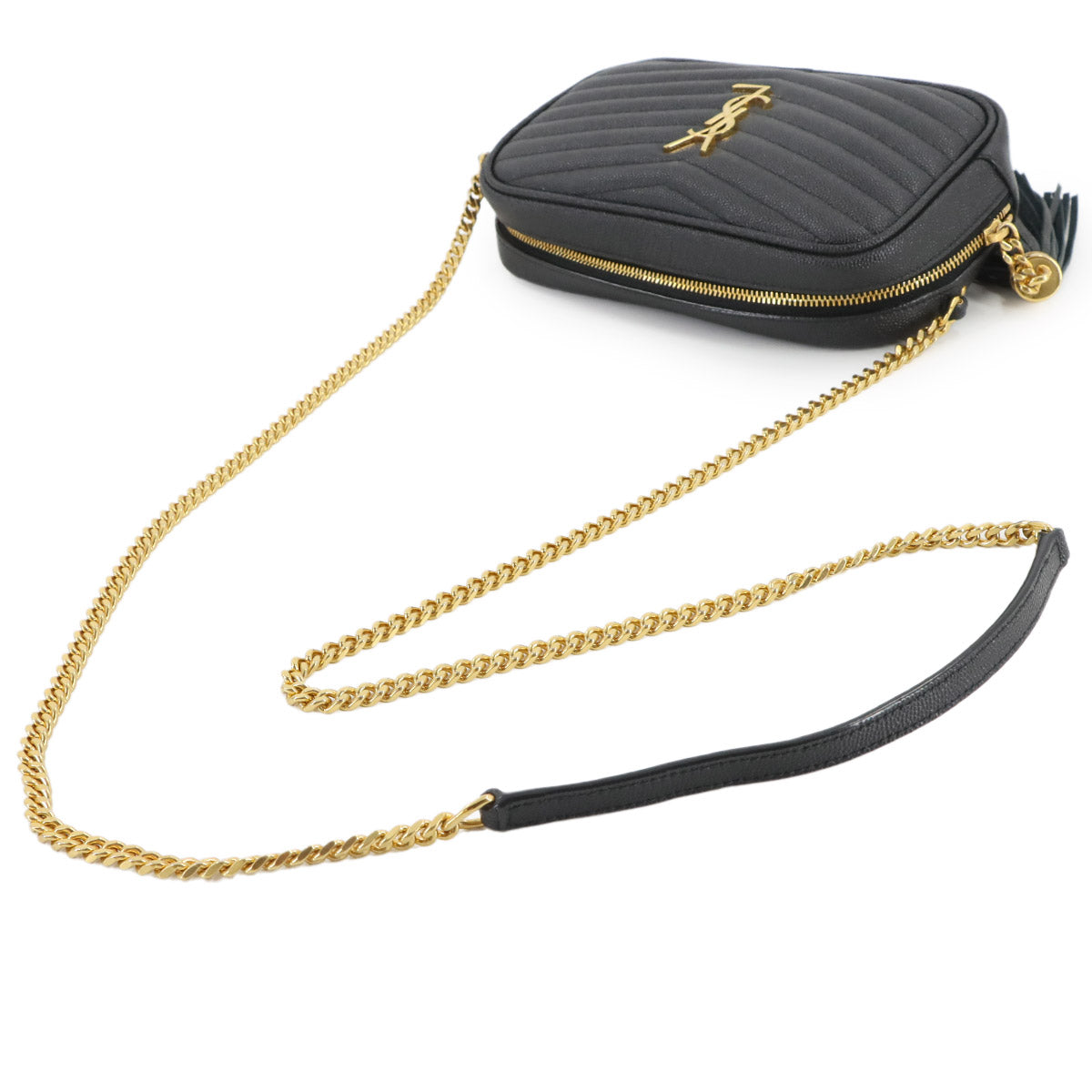 Lou Mini Chain Shoulder Bag Leather Black 618057 Purse