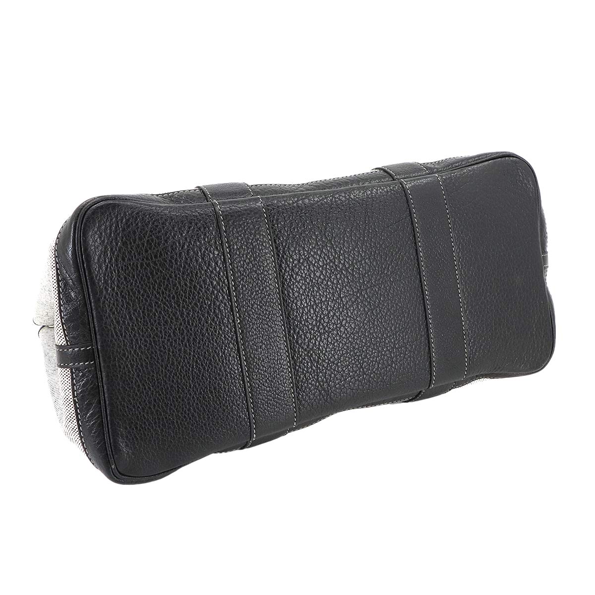 Garden Party PM Tote Bag Toile H Leather Black Gray