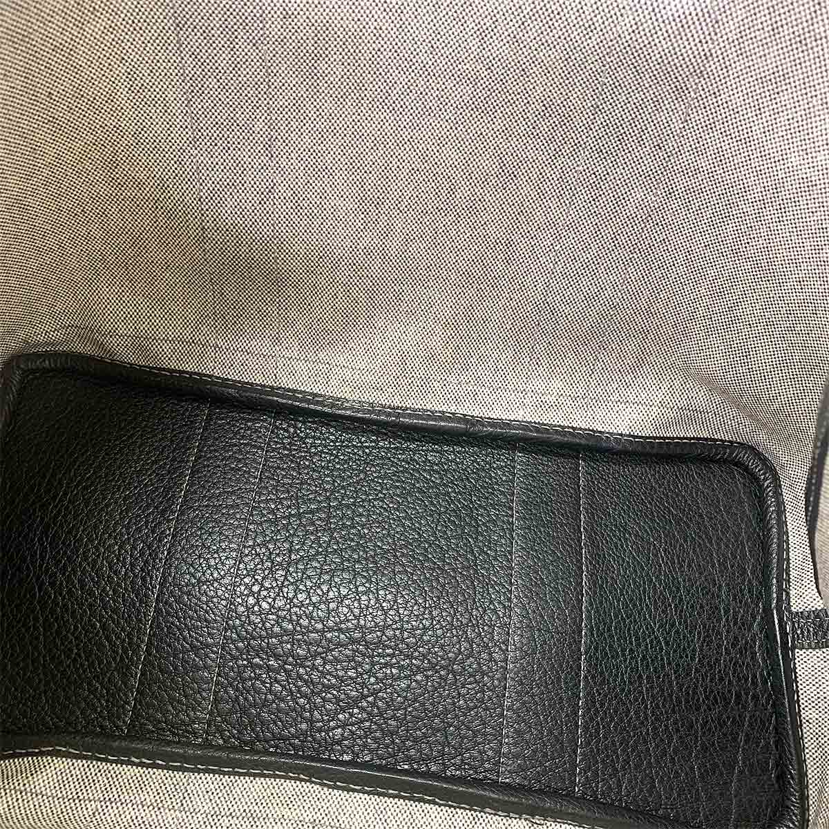 Garden Party PM Tote Bag Toile H Leather Black Gray