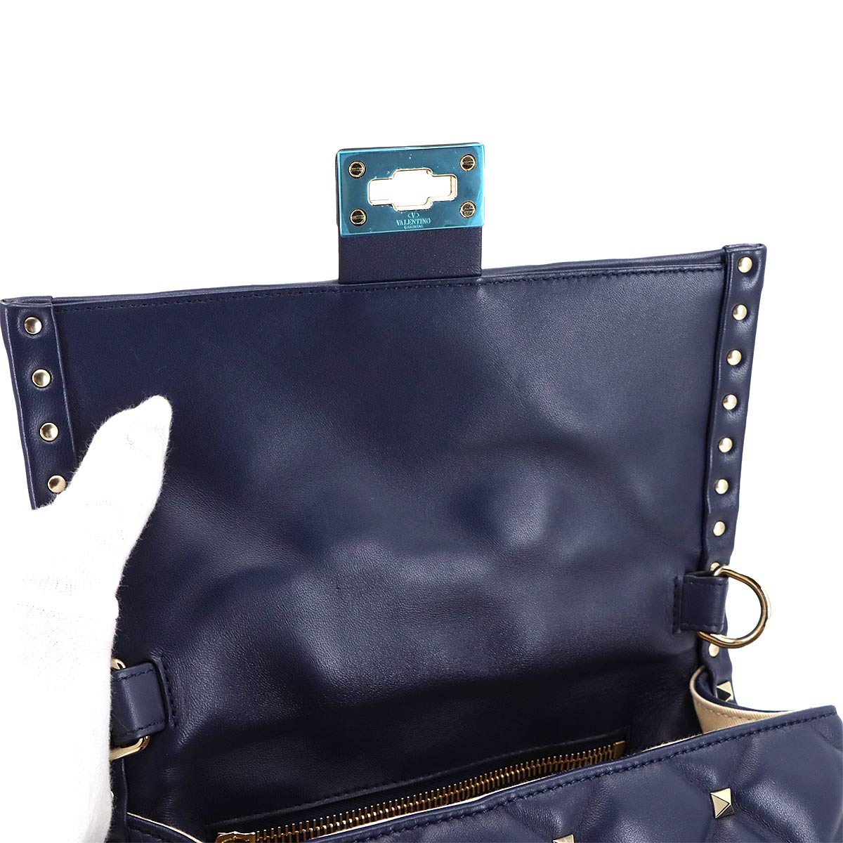 Candy Studs VLTN 2way Hand Shoulder Bag Leather