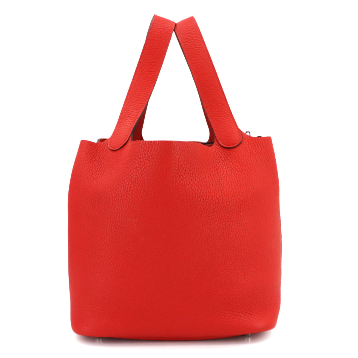 Picotin Lock MM Hand Bag Taurillon Clemence Rouge coeur Purse