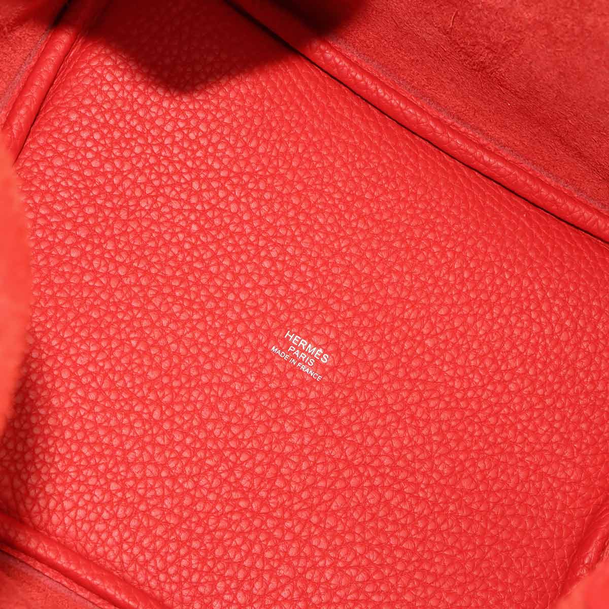 Picotin Lock MM Hand Bag Taurillon Clemence Rouge coeur Purse