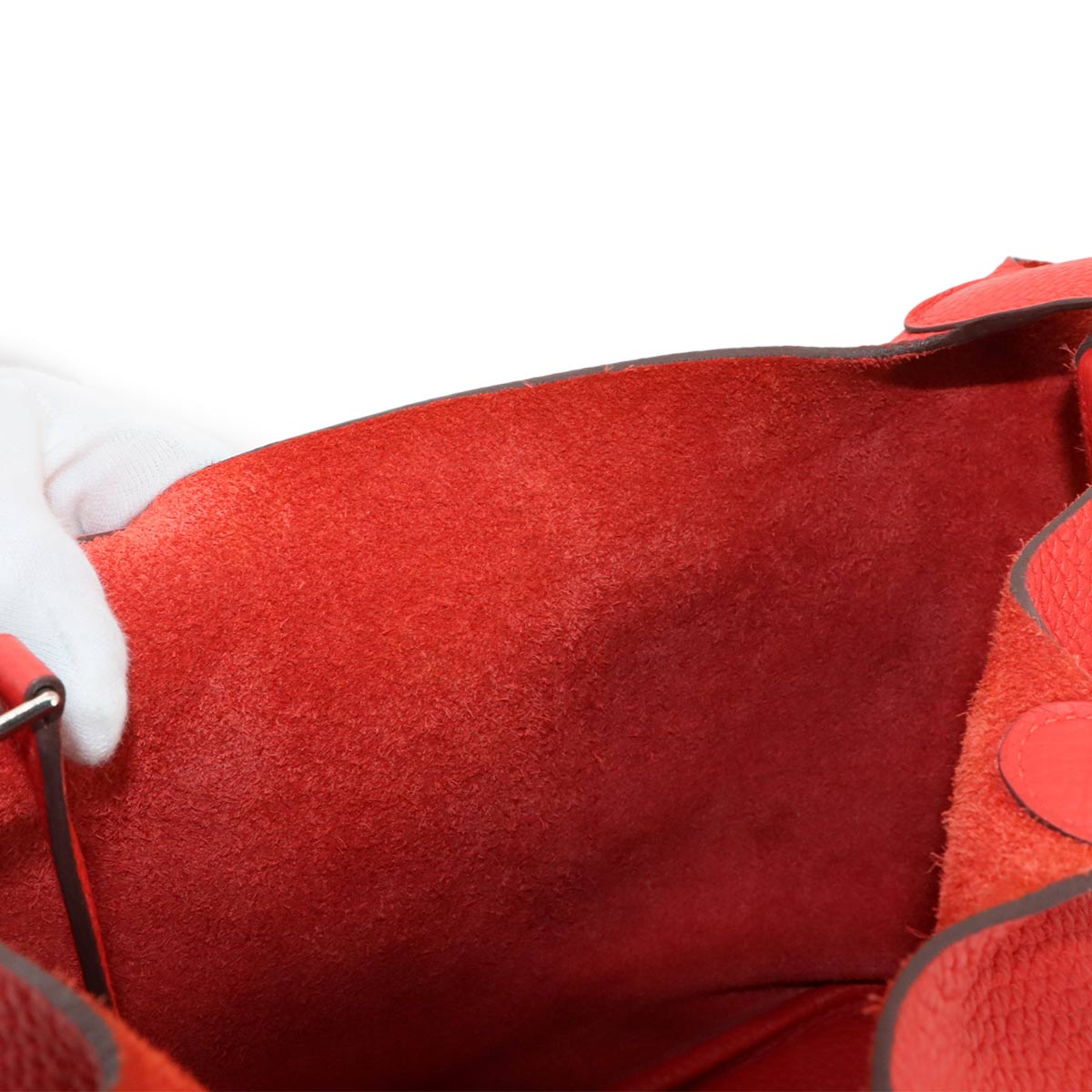 Picotin Lock MM Hand Bag Taurillon Clemence Rouge coeur Purse