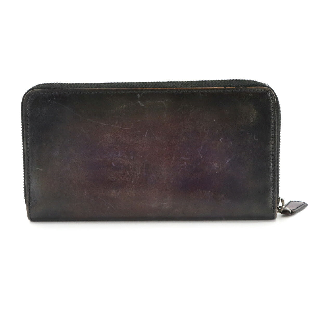 Calligraphy Itauba Long Wallet Venezia Leather Purple Black