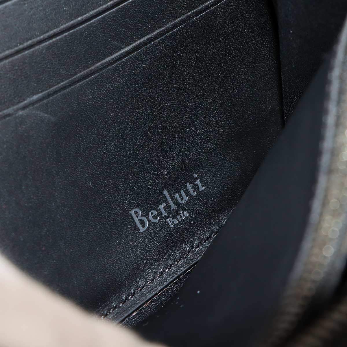 Calligraphy Itauba Long Wallet Venezia Leather Purple Black