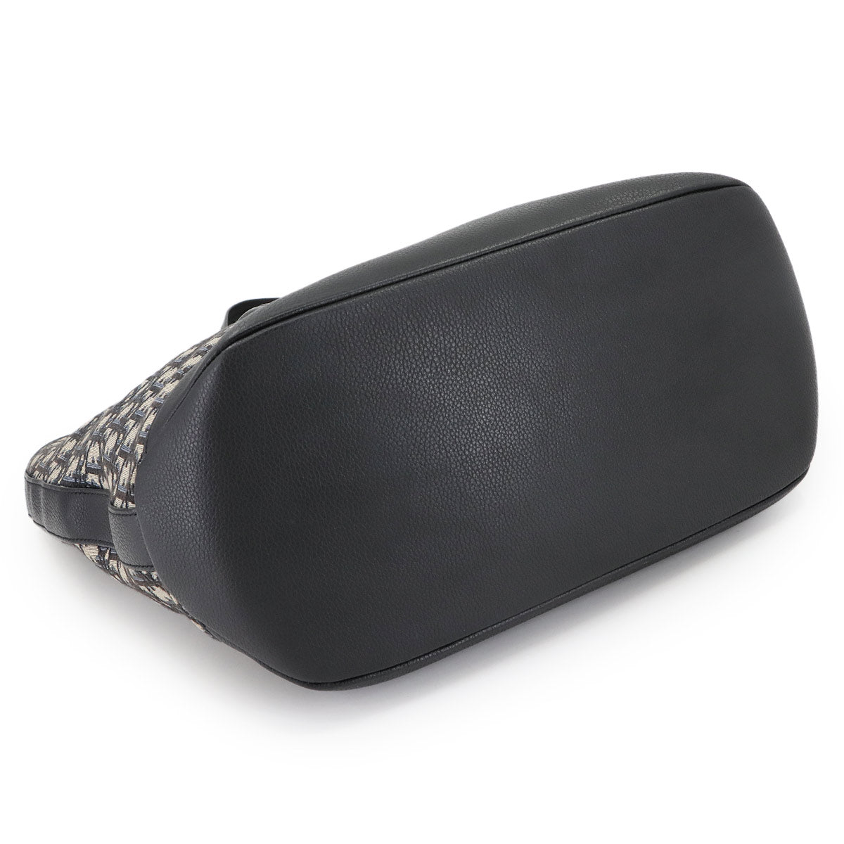 Oblique Voyage Tote Bag Canvas Leather Navy 1BOSH107