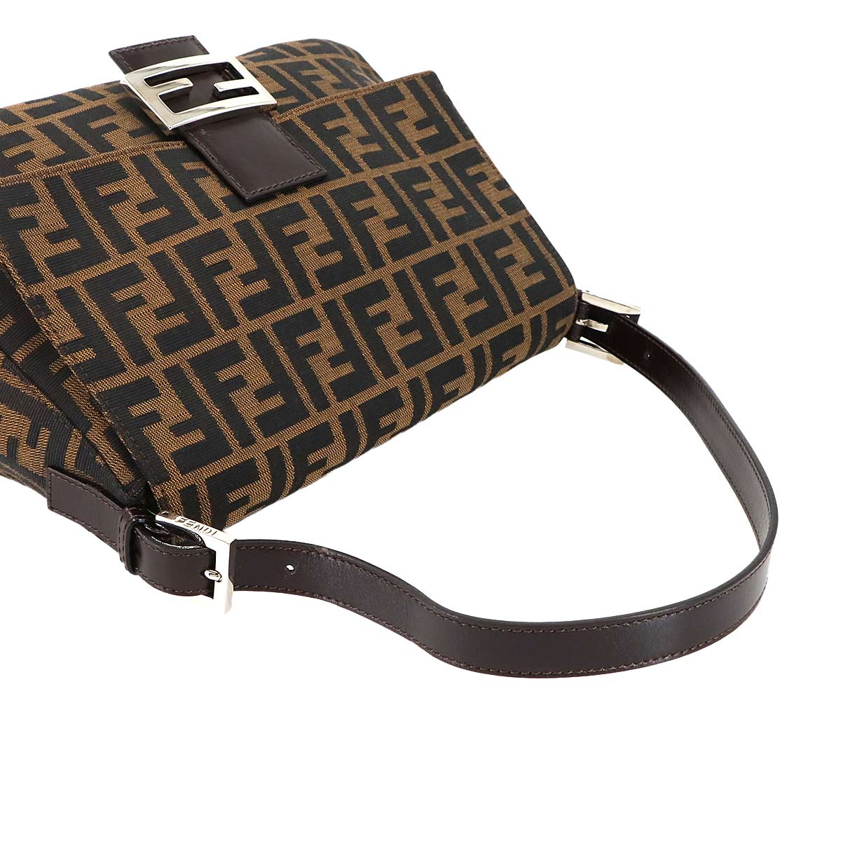 Zucca Mamma Baguette Shoulder Bag Canvas Leather Brown 26325