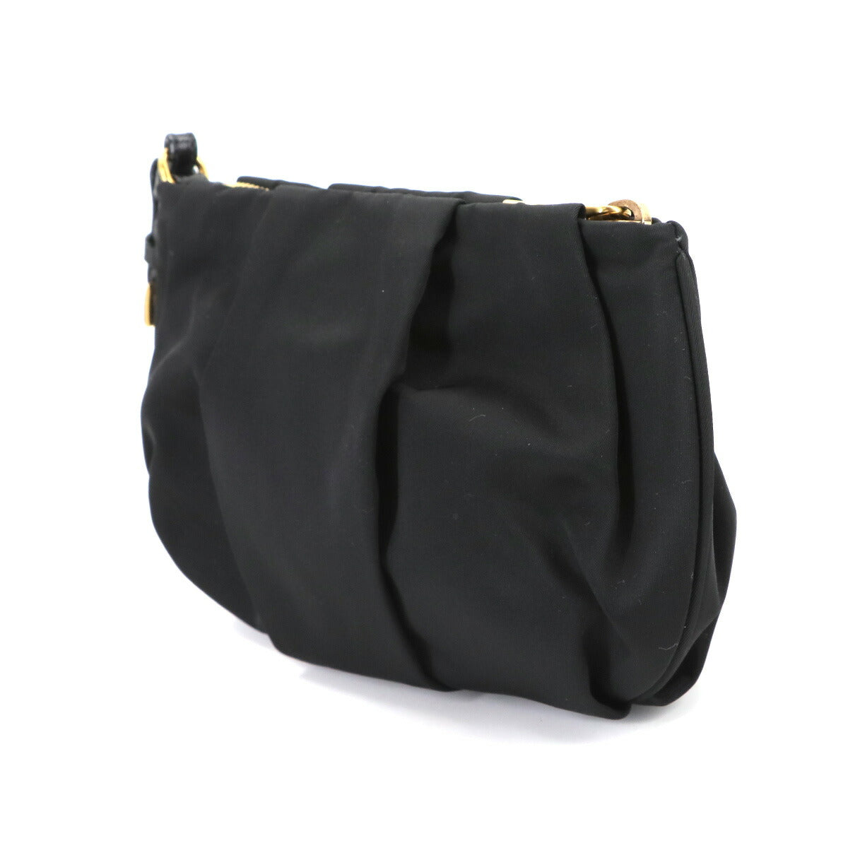 Pouch Nylon Saffiano Leather Black 1N1422 Purse