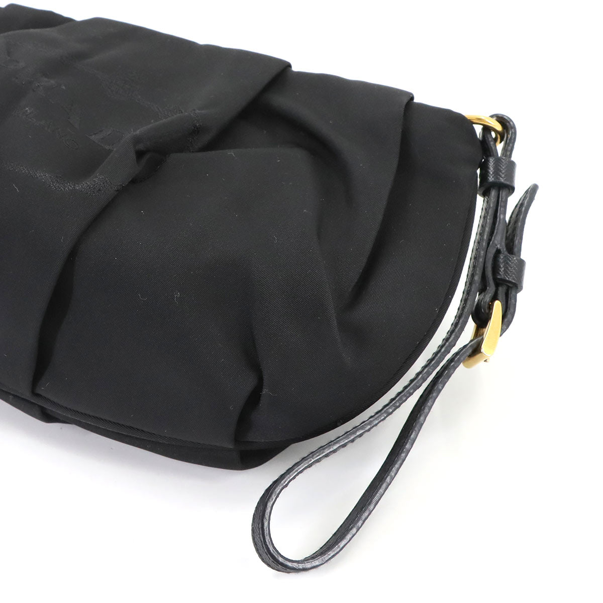 Pouch Nylon Saffiano Leather Black 1N1422 Purse