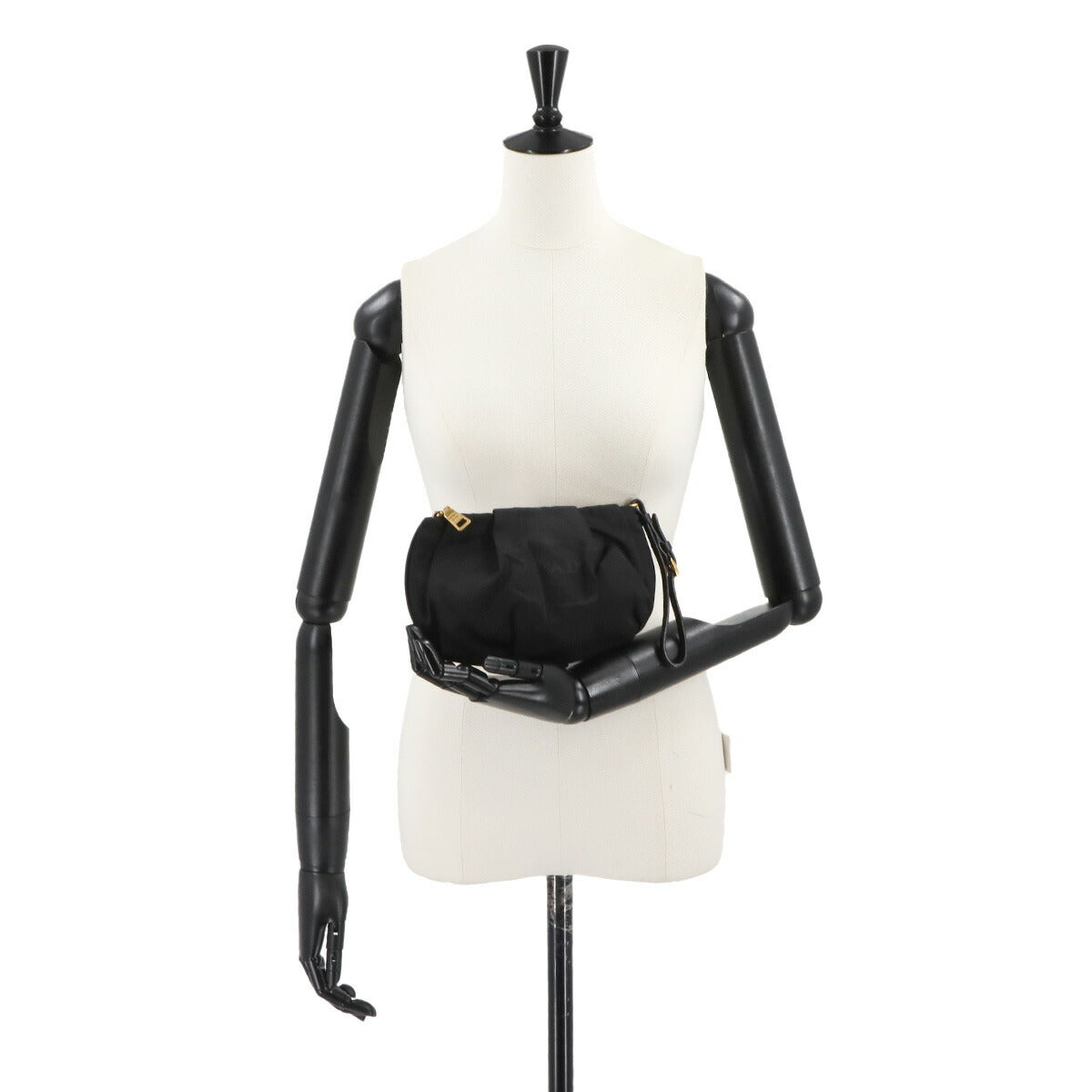 Pouch Nylon Saffiano Leather Black 1N1422 Purse