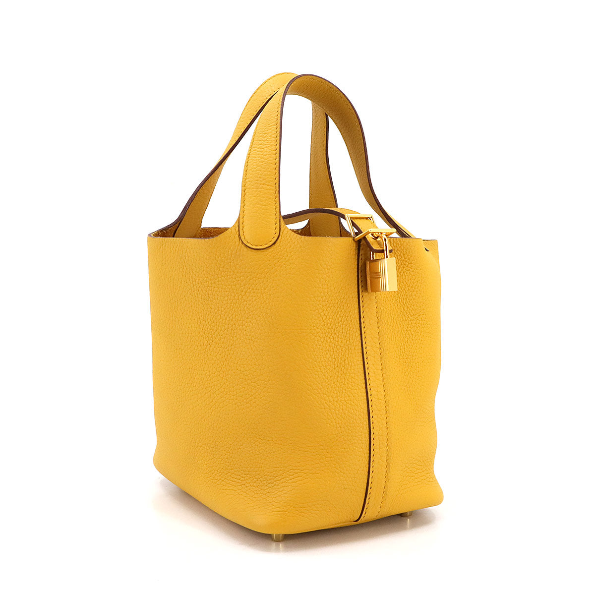Picotin Lock PM Hand Bag Taurillon Clemence Jaune Ambre