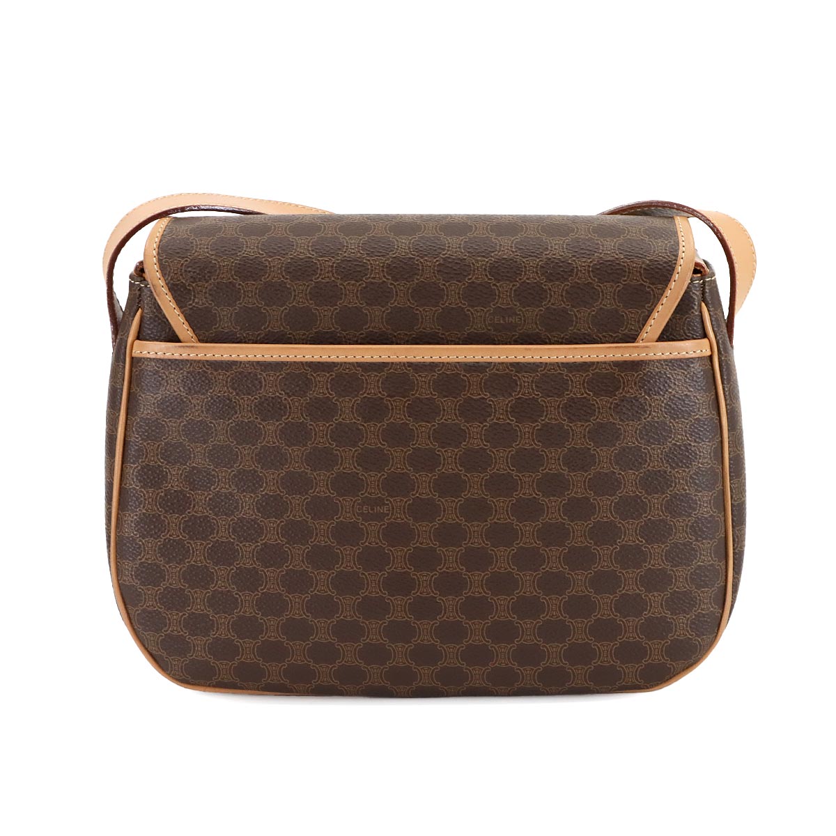 Macadam Shoulder Bag Leather PVC Brown Vintage Purse