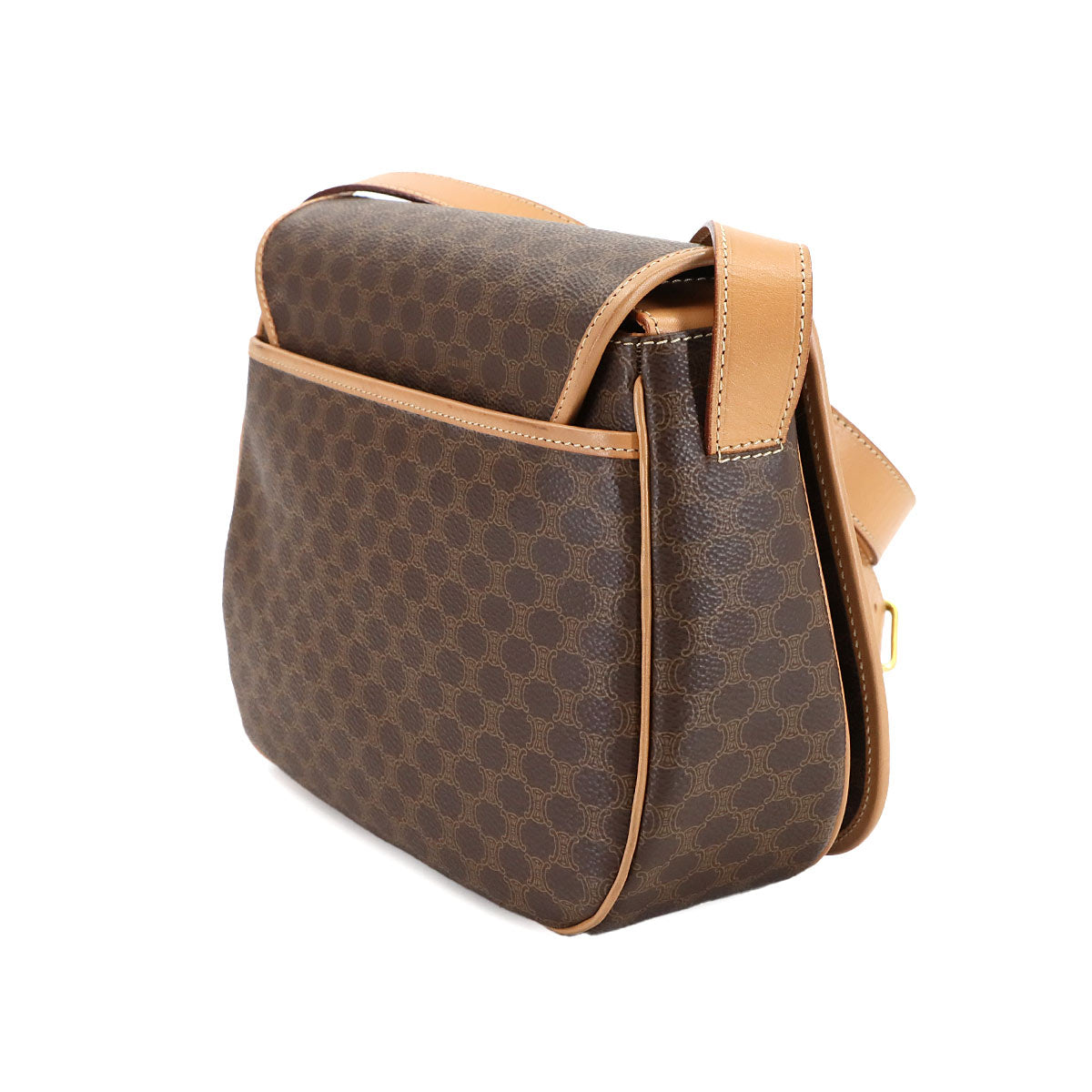 Macadam Shoulder Bag Leather PVC Brown Vintage Purse