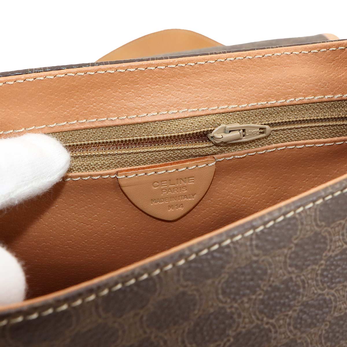 Macadam Shoulder Bag Leather PVC Brown Vintage Purse