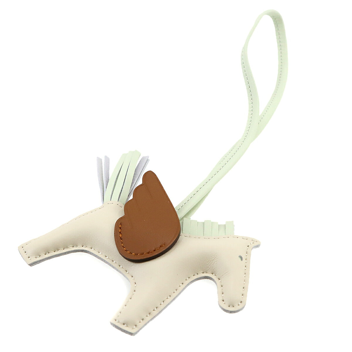 Rodeo Pegasu PM Bag Charm Agneau Milo Swift Craie Vert Fizz