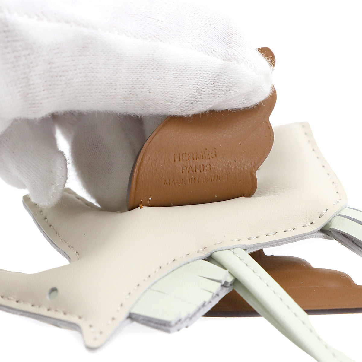 Rodeo Pegasu PM Bag Charm Agneau Milo Swift Craie Vert Fizz